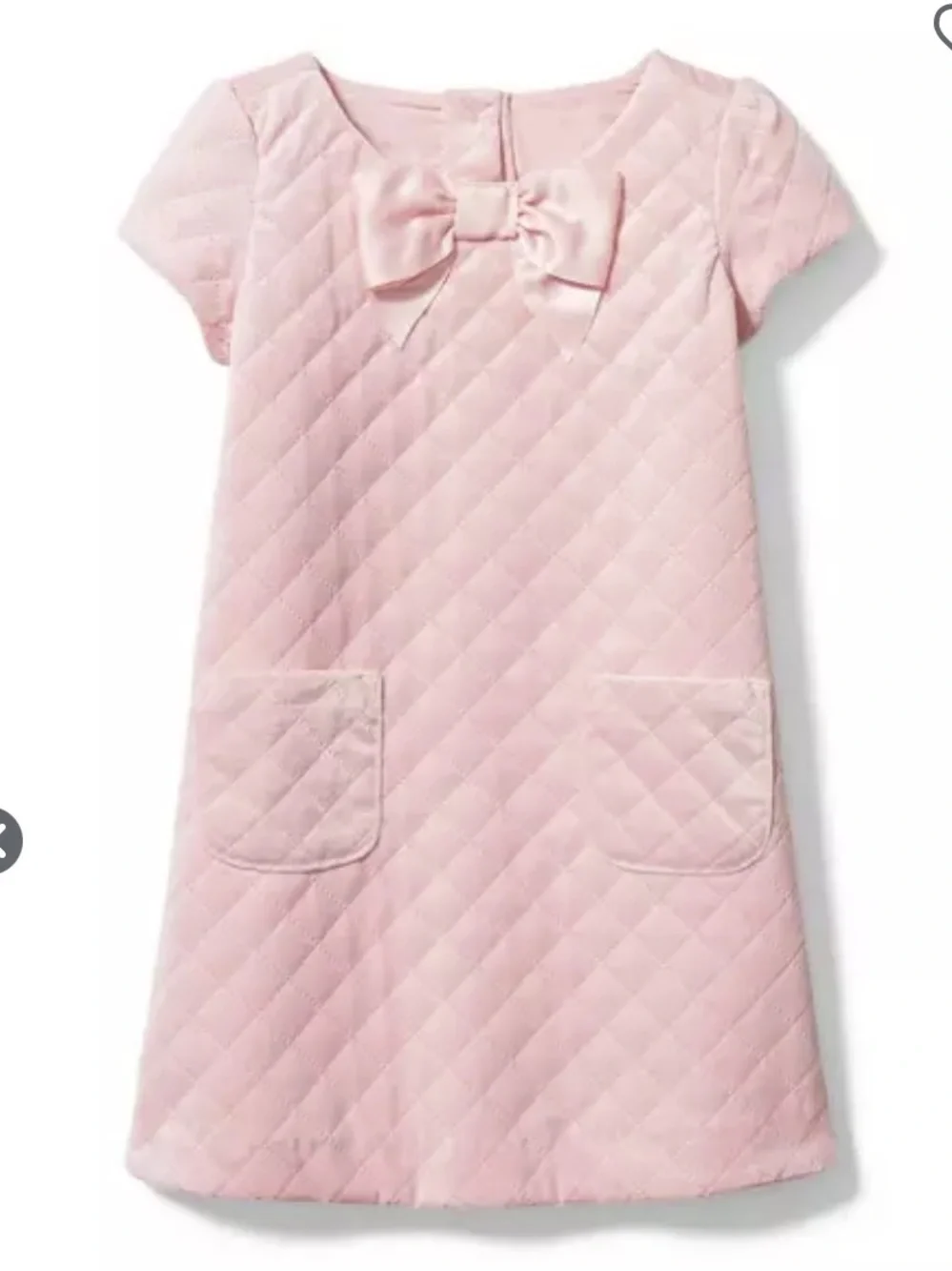 Janie and Jack Pink Quilted Dress Girls 7 Bow Pockets Party